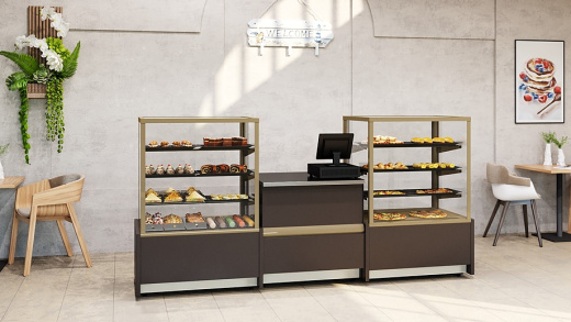 Витрина кондитерская Carboma KC70 VM 0,9-1 Light (0102-0109, шоколад / золото)