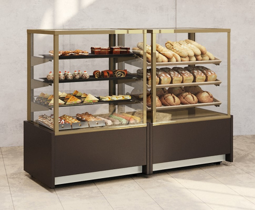 Витрина кондитерская Carboma KC70 VM 0,9-1 Light (0102-0109, шоколад / золото)